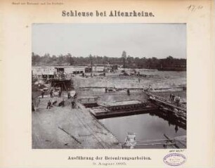 Dortmund-Ems-Kanal. Schleuse, Altenrheine: Betonierungsarbeiten