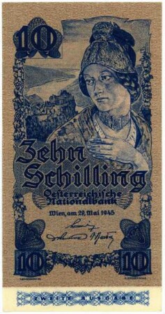 Geldschein, 10 Schilling (ATS), 29.5.1945