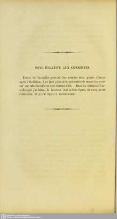 Note relative aux conserves