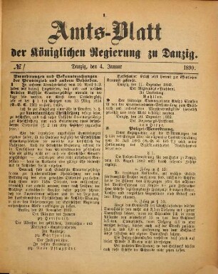 Amtsblatt der Regierung zu Danzig. 1890