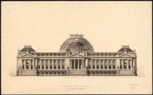 Reichstag, Berlin Zweiter Wettbewerb: Ansicht nach dem Königsplatz