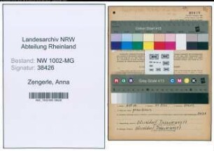 Entnazifizierung Anna Zengerle , geb. 02.05.1892 ()