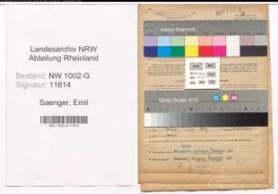 Entnazifizierung Emil Saenger, geb. 06.06.1902 (Kellner)