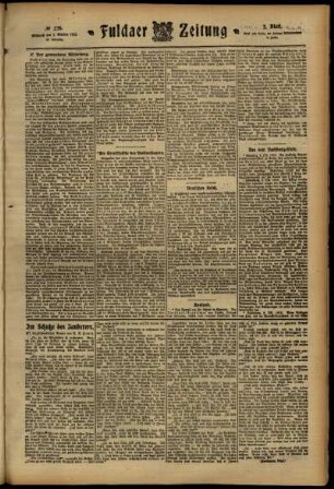 Zweite Ausgabe vom Mittwoch, den 02. Oktober 1912.