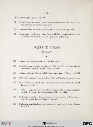 Objets de vitrine bijoux (Nr. 118-136)