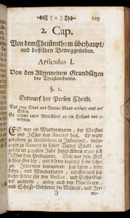 2. Cap. Von dem Christenthum überhaupt/ und desselben Beweggründen.