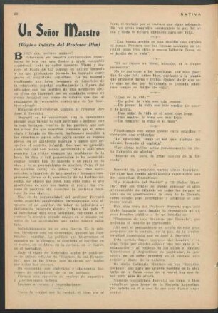 Un señor maestro : (Página inédita del Profesor Plín)