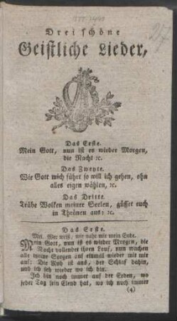 Das Erste. Mel. Wer weiß, wie nahe mir mein Ende.