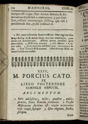 XXIV. M. Porcius Cato. Ex Libro posteriore Cornelii Nepotis.