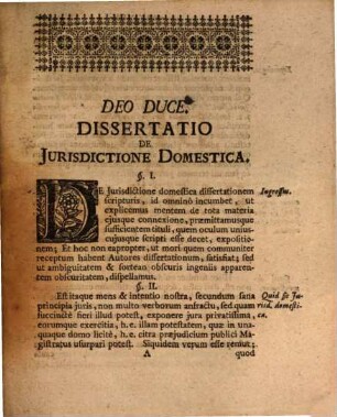 Diss. De iurisdictione domestica