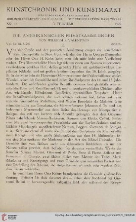 Neue Folge 33 = Jahrgang 57: Die amerikanischen Privatsammlungen, 2