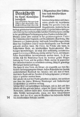 I. Allgemeines über Städtebau nach künstlerischen Grundsätzen