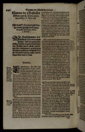 Summa des Christlichen Lebens/ aus S. Paulo gepredigt zu Dessaw/ D. Mart. Luth 1533.