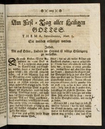 209-232, Am Fest-Tag aller Heiligen Gottes. - Am Fest der unbefleckten Empfängnus Mariae.