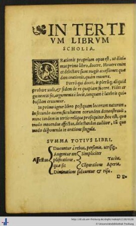In Tertium Librum Scholia