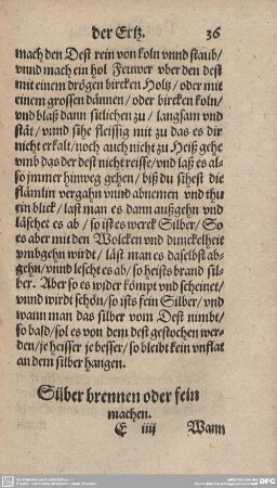 Silber brennen oder fein machen.