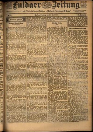 Zweite Ausgabe vom Samstag, den 13. April 1901.