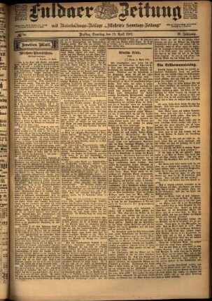 Zweite Ausgabe vom Samstag, den 13. April 1901.