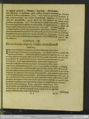Caput IX. De nova totius Imperii consilia administrandi ratione