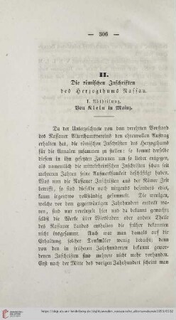 4: Die römischen Inschriften des Herzogthums Nassau, 1. Abtheilung
