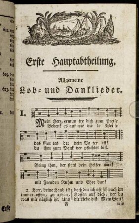 Erste Hauptabtheilung. Allgemeine Lob- und Danklieder.