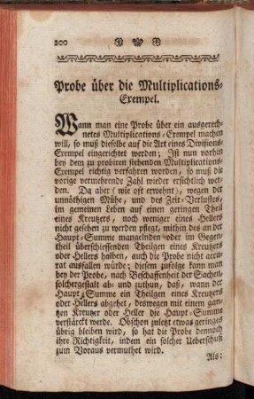 Probe über die Multiplications-Exempel.