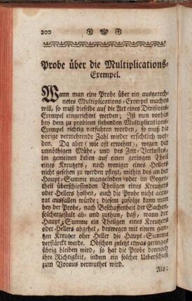 Probe über die Multiplications-Exempel.