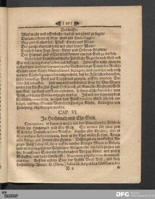 Cap. VI. In Hochmuth und Ehr-Geitz.
