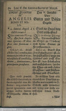 Locus Quintus. De Angelis Bonis Et Malis