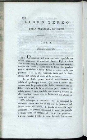 Libro Terzo. Della Resistenza De'Fluidi.