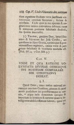 Cap. V. Unde Et Qua Ratione Voluntatis Divinae Officii Que Sui Notitiam Comparare Sibi Christianus Debeat.