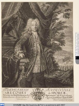 [Franz Anton von Sporck, Gründer des St. Hubertus-Ordens in Böhmen, im Alter von 64 Jahren]