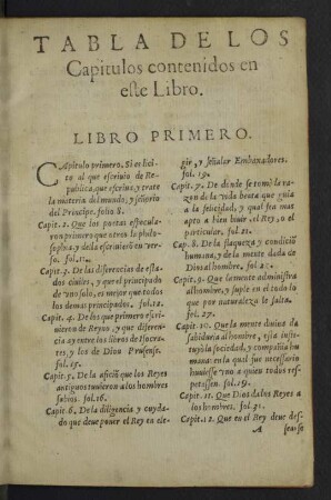 Tabla de los Capitulos contenidos en este Libro.