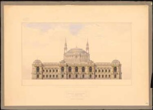 Reichstag, Berlin Zweiter Wettbewerb: Aufriss Hauptansicht zum Königsplatz
