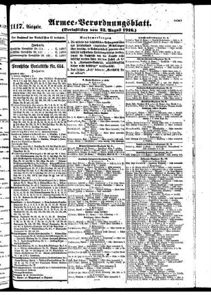 1117.Ausgabe. Mittwoch, 23. August 1916