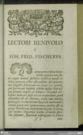 Lectori Benivolo S Ioh. Frid. Fischerus