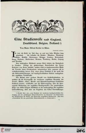 Eine Studienreise nach England, Deutschland, Belgien, Holland