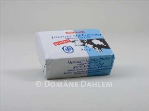 Zwei Warenmuster "Deutsche Markenbutter" der Firma "Reichelt"