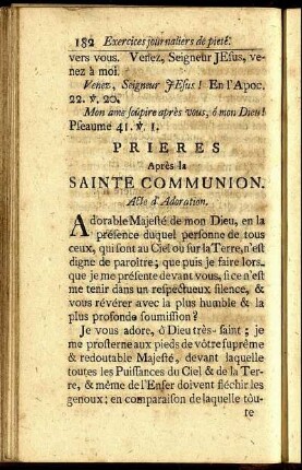 Prieres Après la Sainte Communion.