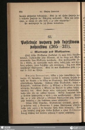 63. Poslednje wopory pod knjestwom pohanstwa (305-311)