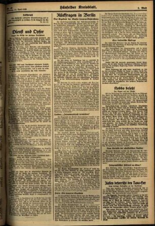 Zweite Ausgabe vom Dienstag, den 14. April 1936.
