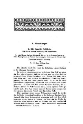Die Familie Kallikak : eine Studie über die Vererbung des Schwachsinns ; (Schluß)