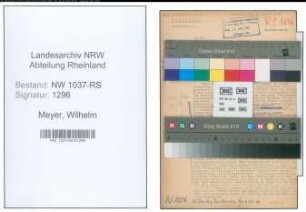 Entnazifizierung Wilhelm Meyer , geb. 02.09.1899 (Verw.Angestellter)