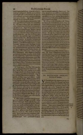 De Discrime Peccati Mortalis & Venialis.