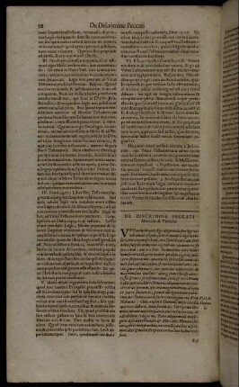 De Discrime Peccati Mortalis & Venialis.