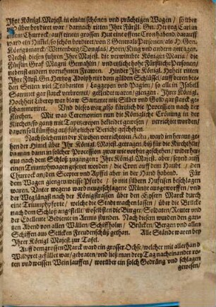 Relation von Ihrer Königl. Majestät zu Schweden Crönung, und was dabey vorgangen