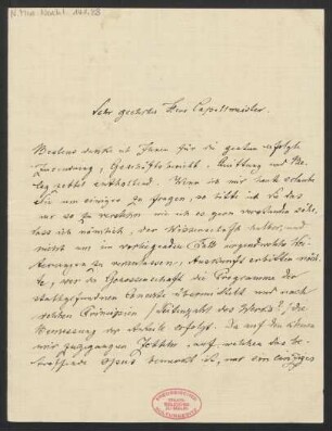 Brief an Genossenschaft Deutscher Tonsetzer : 14.04.1906