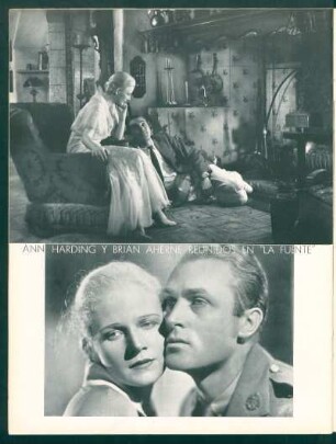 Ann Harding y Brian Aherne reunidos en "La fuente"