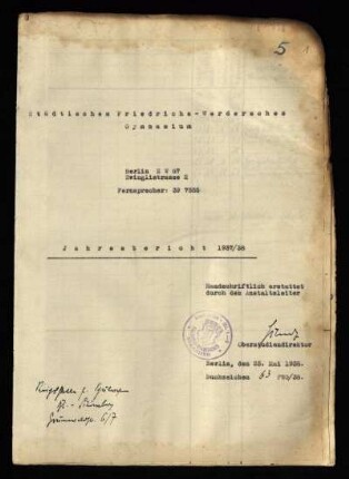1937/38: Jahresbericht ... - 1937/38
