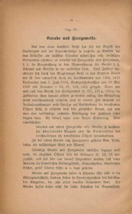 Cap. IV. Gerade und Heergewette.